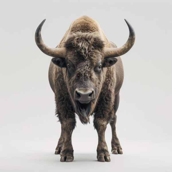 Stoere Wisent in Actie