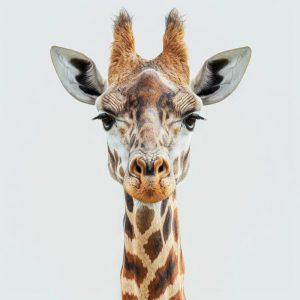 Kijk eens naar die vrolijke giraffe!