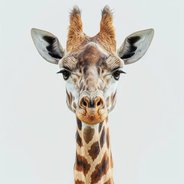 Kijk eens naar die vrolijke giraffe!
