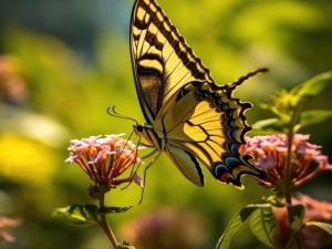 Kleurige Vlinder Op Bloem