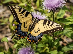 Kleurige vlinders in bloei