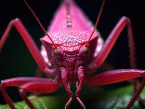 Een Knallende Roze Sprinkhaan!
