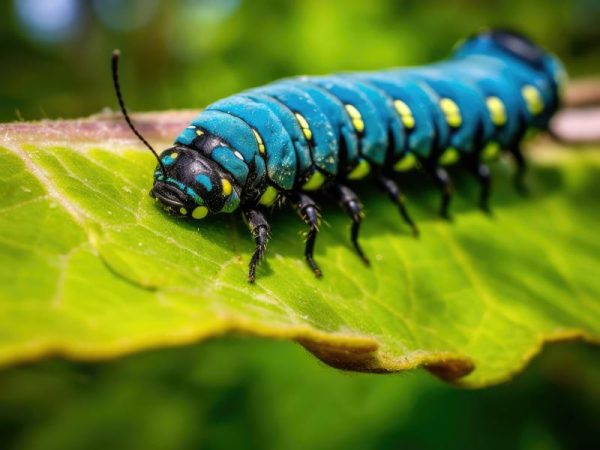 Vrolijke Rups op Groene Blad