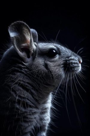 Schattige Chinchilla in het Donker