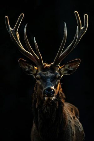 Majestueuze Hert in het Donker