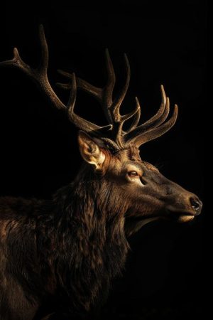 Majestueuze Hert in het Donker