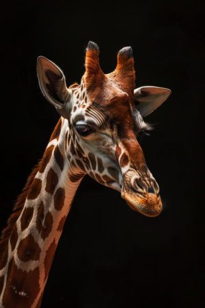 Majestueuze Giraffe in het Donker