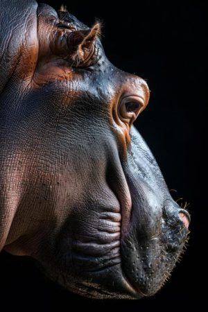 Majestueuze Nijlpaard Close-Up