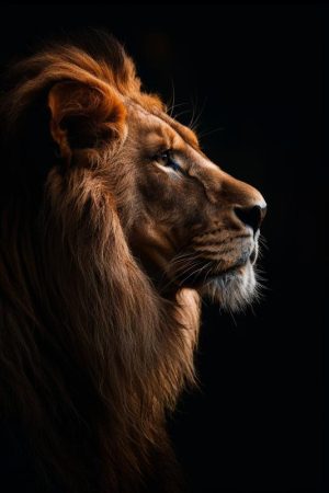 Majestueuze Leeuw in de Nacht
