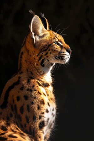 Majestueuze Serval in het Zonlicht
