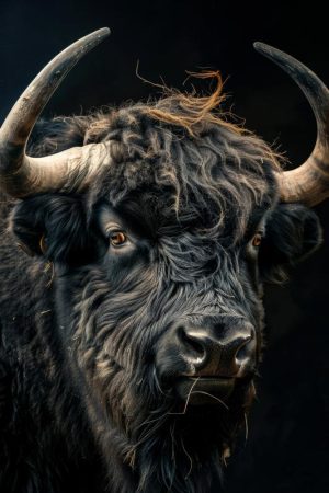 Krachtige Blik van een Stier