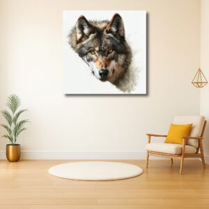 Indringende blik van een wilde wolf