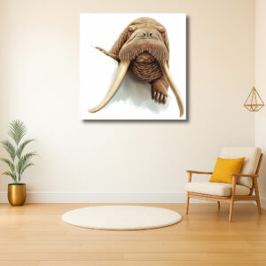 Walrus kijkt nieuwsgierig om de hoek
