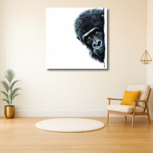 Nieuwsgierige blik van een gorilla