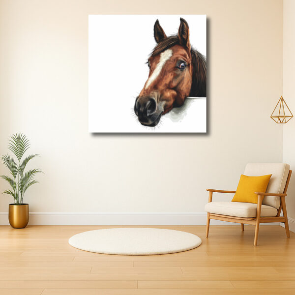 Nieuwsgierige blik van een paard