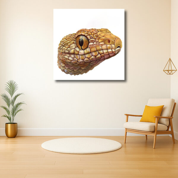 Mozaïekachtige kop van een gekko