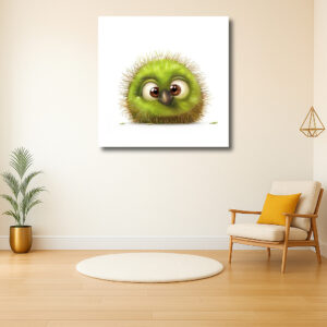 Schattige groene uil met grote ogen