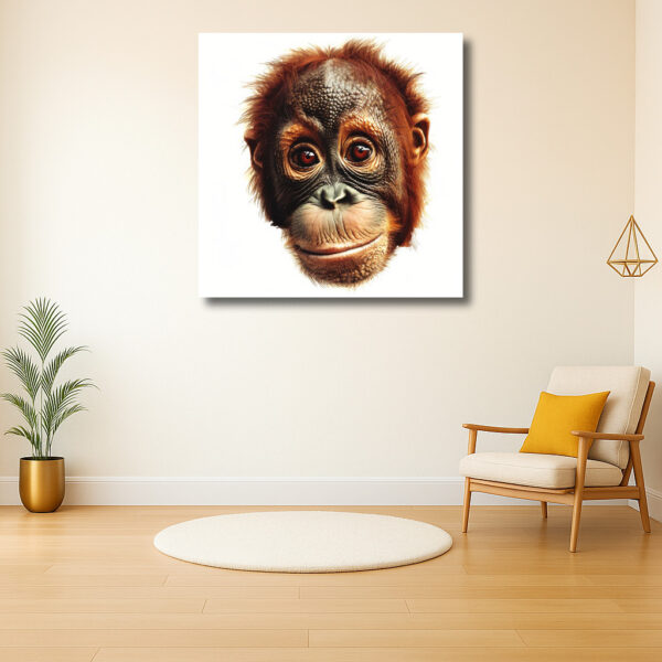 Levensgetrouw portret van een jonge orang-oetan