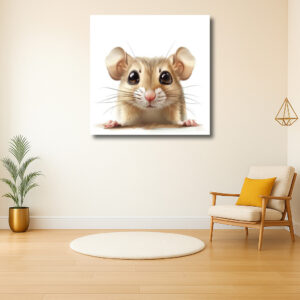 Schattige muis kijkt nieuwsgierig