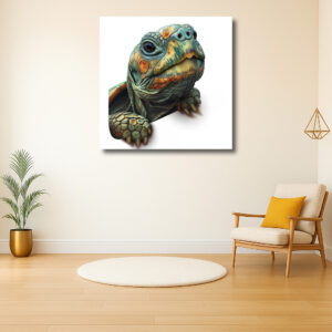 Kleurrijke schildpadportret in close-up