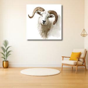 Majestueuze ram in gedetailleerd portret