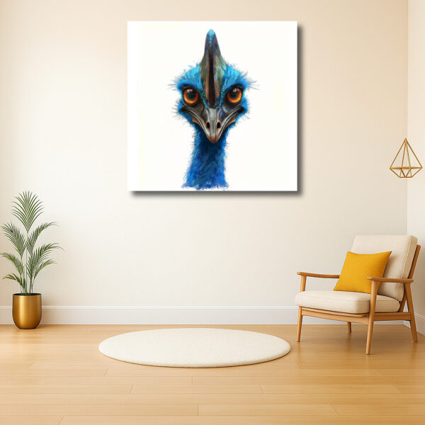 Vrolijk portret van een blauwe vogel