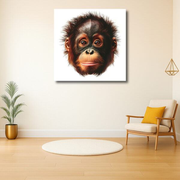 Portret van een jonge aap met expressieve ogen