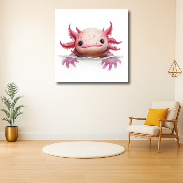 Vrolijke axolotl in serene wateromgeving