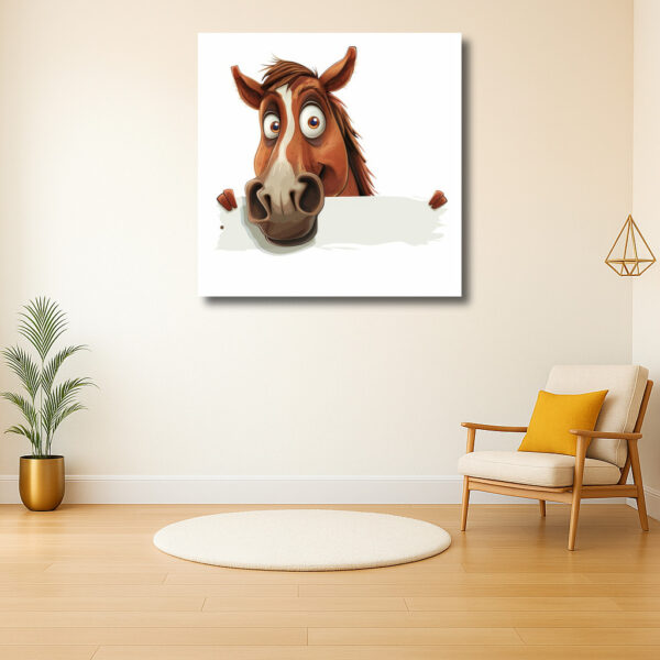 Grappig paard kijkt nieuwsgierig