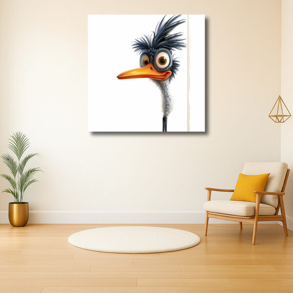 Vrolijke vogel kijkt om de hoek
