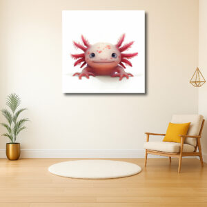 Vrolijke axolotl glimlacht