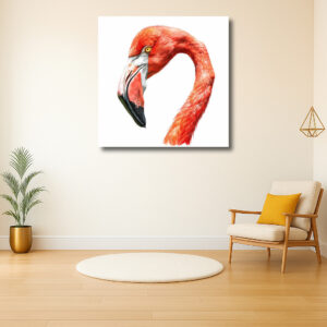 Elegant profiel van een flamingo