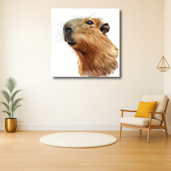Portret van een nieuwsgierige capibara