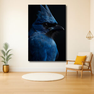 Majestueuze blauwe vogel portret