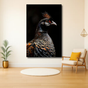 Majestueuze vogel in donkere achtergrond