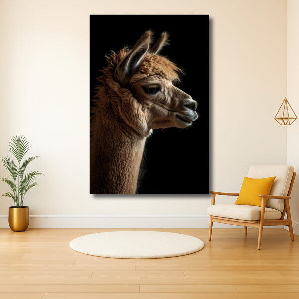 Elegante lama in profiel