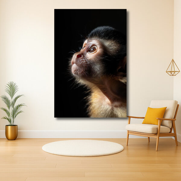 Portret van een nieuwsgierige aap