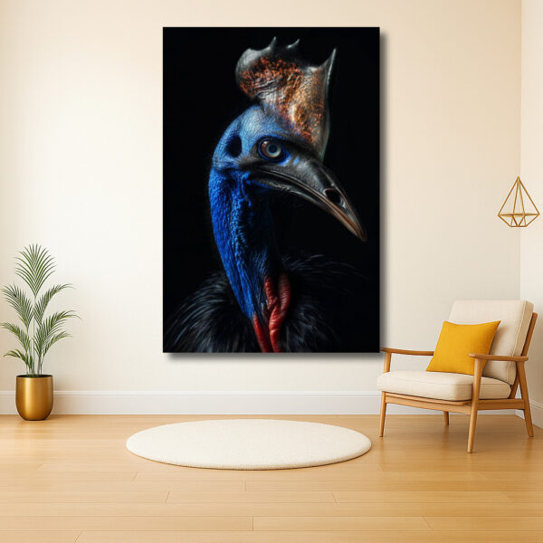 Betoverende blauwgekleurde loopvogelportret