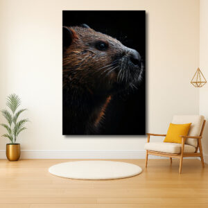 Majestueuze bever in het donker