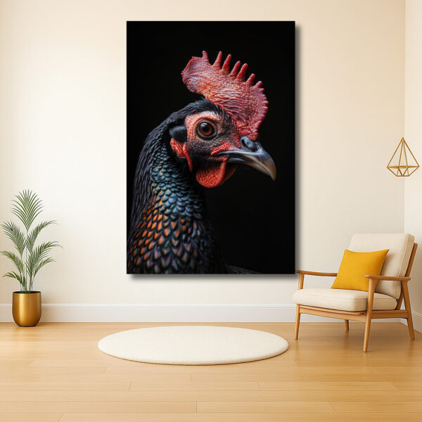 Intens portret van een kleurrijke haan