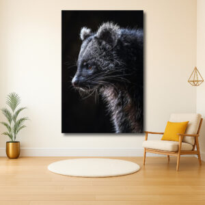 Portret van een binturong in het donker