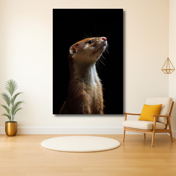Portret van een nieuwsgierige wezel