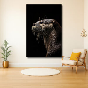 Portret van een otter in het donker