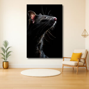 Sierlijke Zijaanblik van een Rat in het Donker