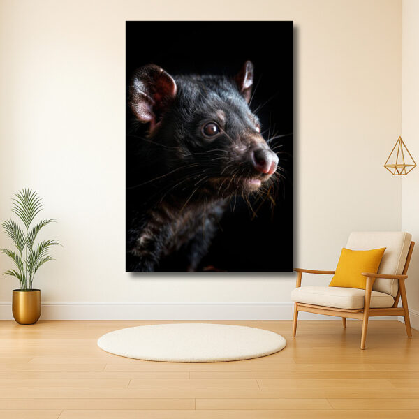 Intens portret van een dier in het donker