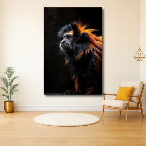 Portret van een sierlijke aap met vurige kleuren