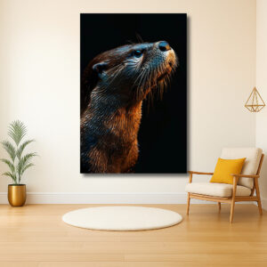 Verlichte otter in het donker