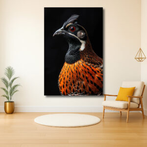 Portret van een kleurrijke vogel op zwart