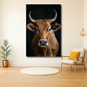 Imposante Bruine Stier in Portret