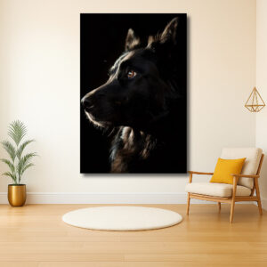 Schaduwvol portret van een hond